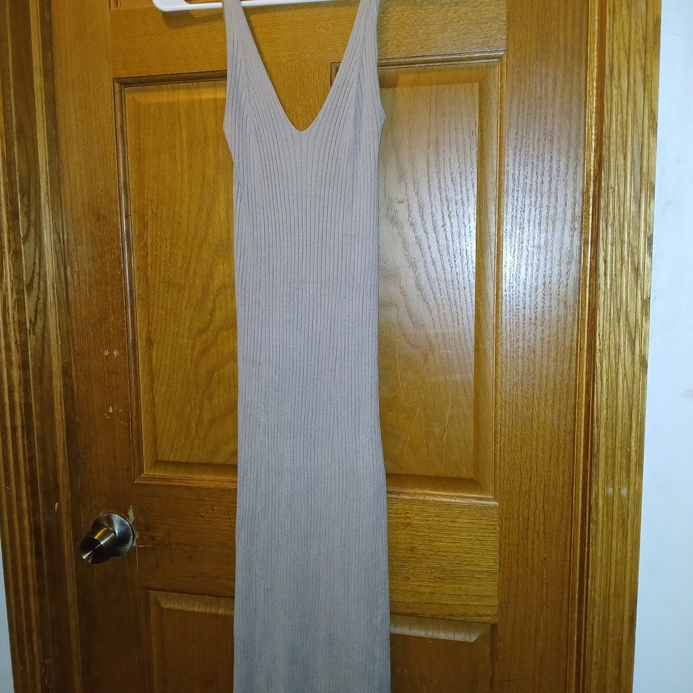 Source Unknown Taupe Midi Dress